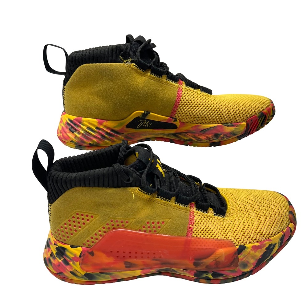 Adidas Dame 5 Dame Goose Mens 7 Yellow Red Black Basketball Shoes BB9315